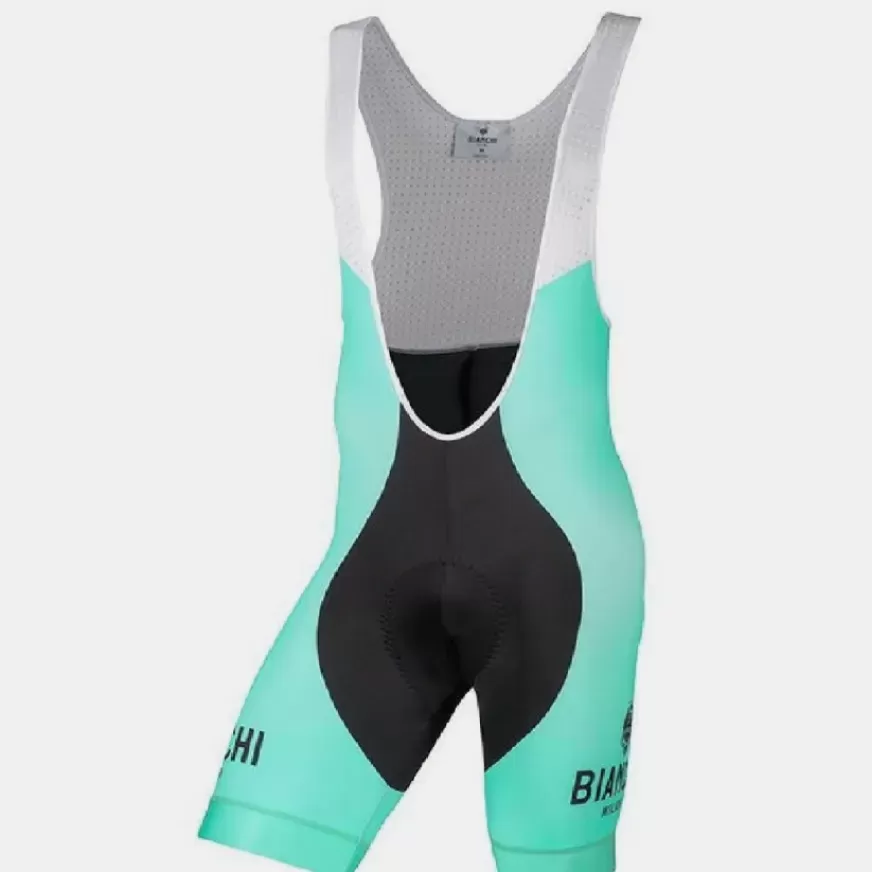 Bianchi Milano Poma Bib Cycling Shorts w/Nalini Pad- Celest/Black